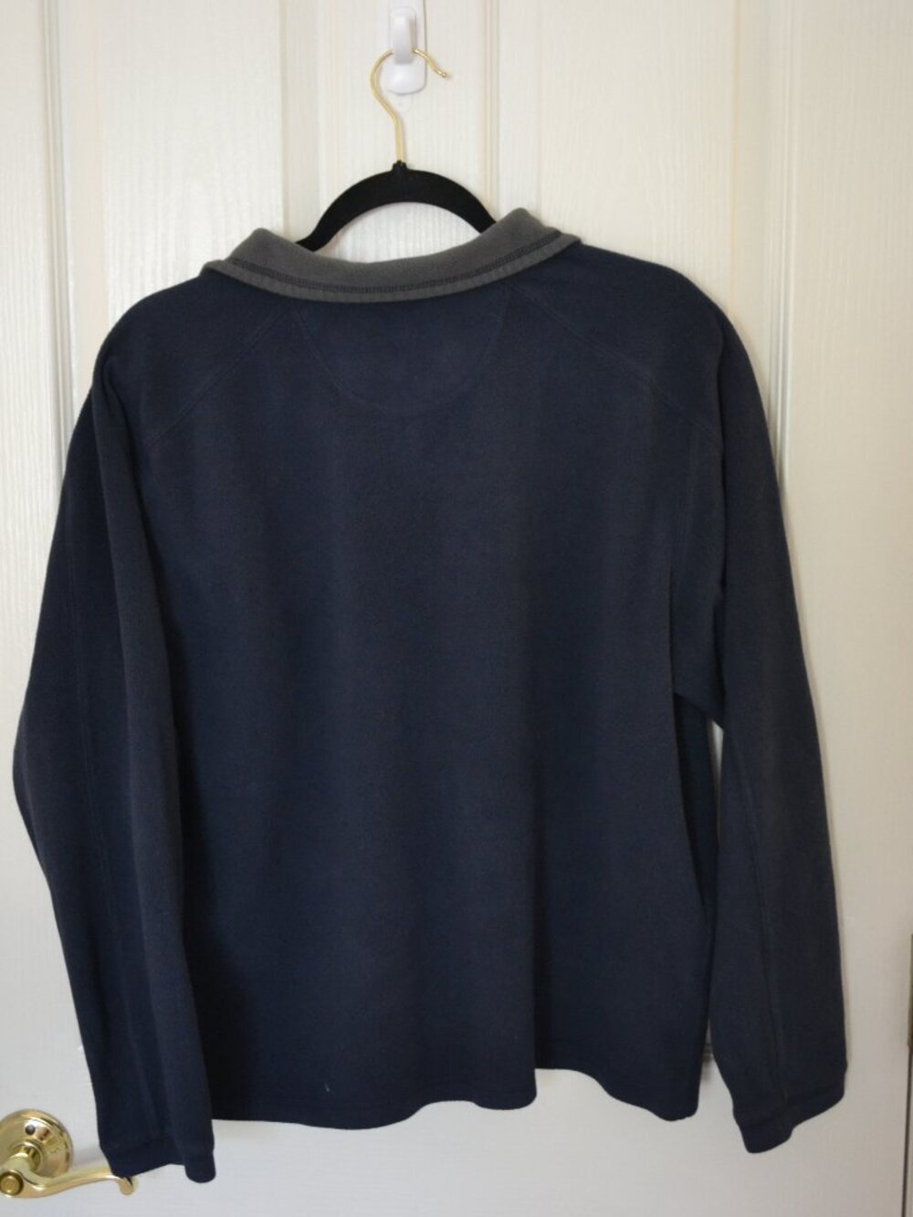 L.L.Bean Navy 1/4 Zip Fleece Men's Pullover (2000's/y2k erqa) - Picture 3 of 7